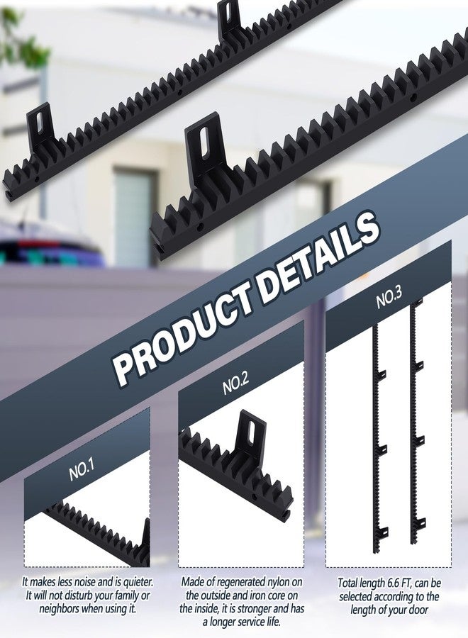 Threlaco 2 Nylon Gear Racks with Metal Insert for Sliding Gate Door Opener Operator Heavy Duty Reinforced Slide Gate Opener Accessories, 3.3 ft Each - Image 3